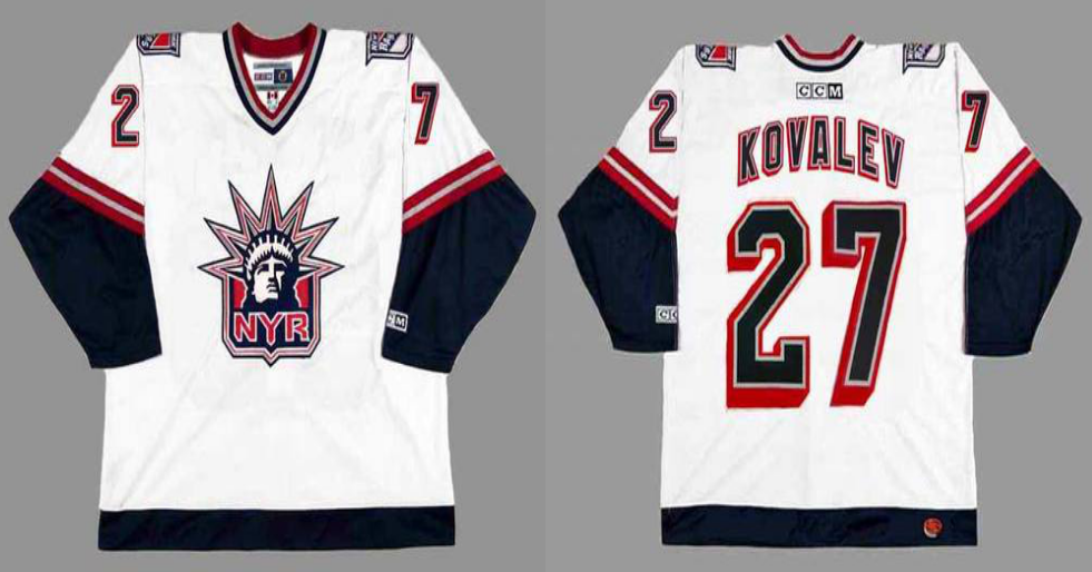 2019 Men New York Rangers #27 Kovalev white CCM NHL jerseys